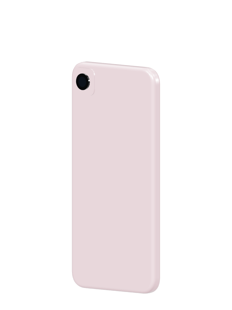 Apple iPhone 17e (Halvány rózsaszín) – generált modell a gyártói méretekből